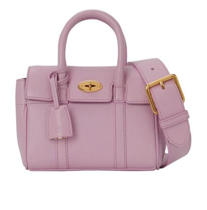 Mini Bayswater Bag, &pound;550, Handbags, Pink, Leather, Front view